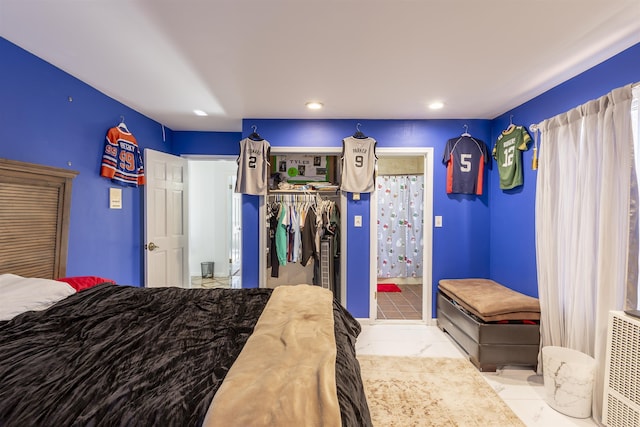 6 Rabbit Run, North Cape May, NJ 08204 - bedroom with a closet, marble finish floor, and recessed lighting