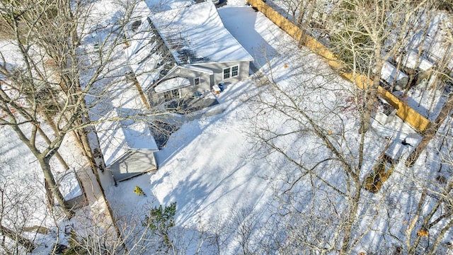 view of snowy aerial view