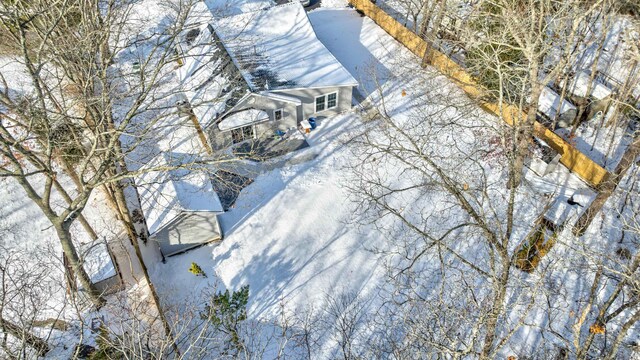 view of snowy aerial view