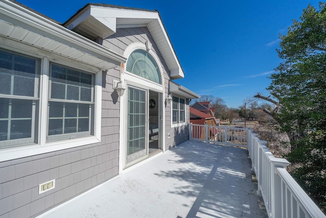 view of patio / terrace featuring fence