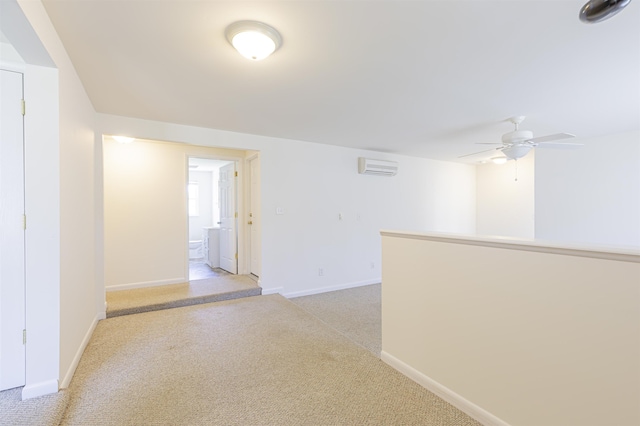 342 S Rte 47, Cape May Court House, NJ 08210 - spare room featuring light carpet, a wall unit AC, baseboards, and a ceiling fan