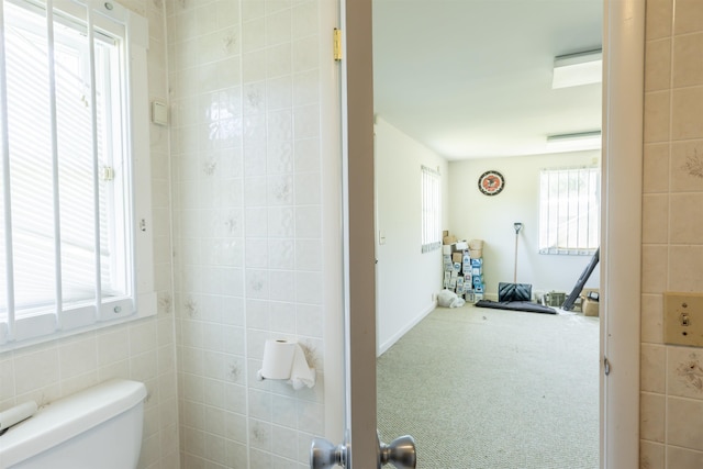 342 S Rte 47, Cape May Court House, NJ 08210 - bathroom with toilet and tile walls