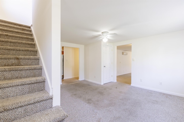 342 S Rte 47, Cape May Court House, NJ 08210 - stairway featuring a ceiling fan, carpet floors, and baseboards