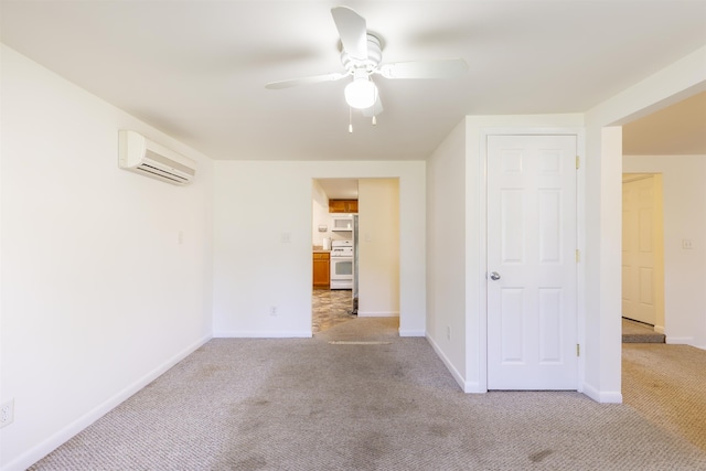 342 S Rte 47, Cape May Court House, NJ 08210 - empty room featuring a wall mounted AC, light colored carpet, a ceiling fan, and baseboards