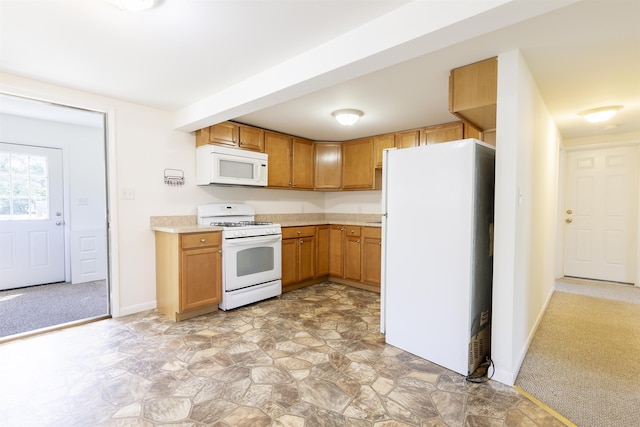 342 S Rte 47, Cape May Court House, NJ 08210 - kitchen with white appliances, light countertops, stone finish floors, and baseboards