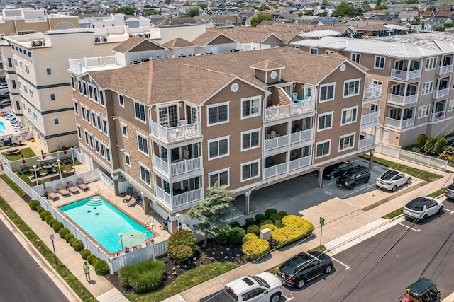 410 E Orchid Rd Unit 202, Wildwood Crest, NJ 08260 - drone / aerial view of a pool area and apartment complex / building