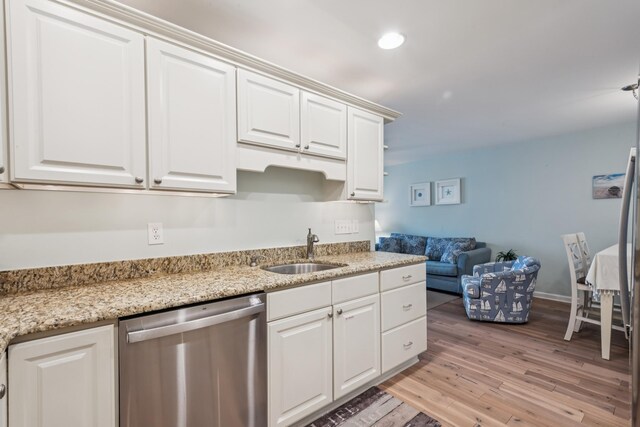 410 E Orchid Rd Unit 202, Wildwood Crest, NJ 08260 - kitchen with dishwasher, light wood-type flooring, white cabinets, and recessed lighting