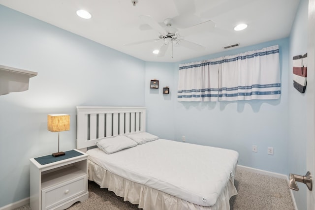 410 E Orchid Rd Unit 202, Wildwood Crest, NJ 08260 - bedroom with carpet flooring, recessed lighting, and a ceiling fan