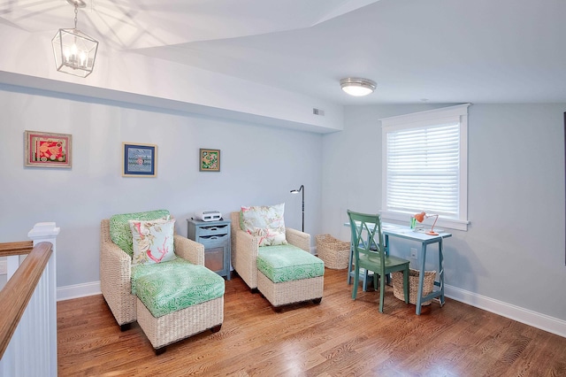 885 21st St W, Unit West, Avalon, NJ 08202 - sitting room featuring wood finished floors and a chandelier