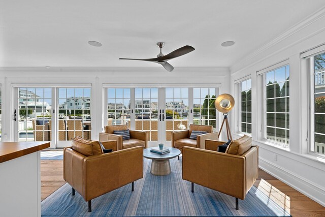 19 Flamingo Dr, Avalon, NJ 08202 - sunroom / solarium with ceiling fan and a healthy amount of sunlight