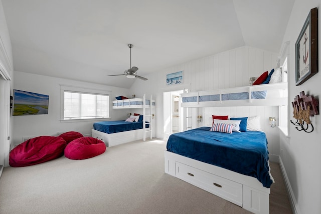 19 Flamingo Dr, Avalon, NJ 08202 - bedroom with carpet flooring, ceiling fan, and lofted ceiling