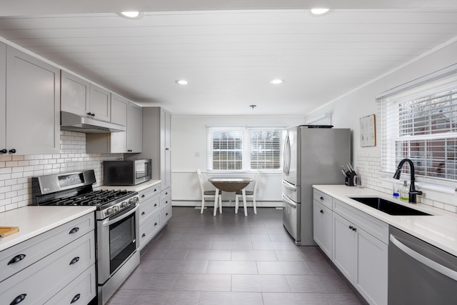 103 Bate Ave, Lower Township, NJ 08204 - kitchen with sink, stainless steel appliances, a wealth of natural light, and tasteful backsplash