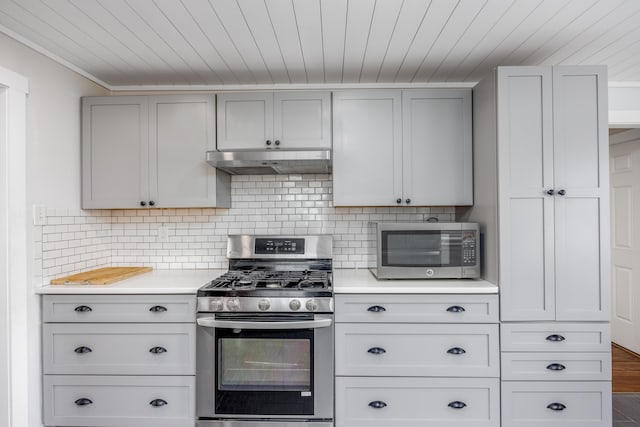 103 Bate Ave, Lower Township, NJ 08204 - kitchen with stainless steel appliances, tasteful backsplash, and crown molding