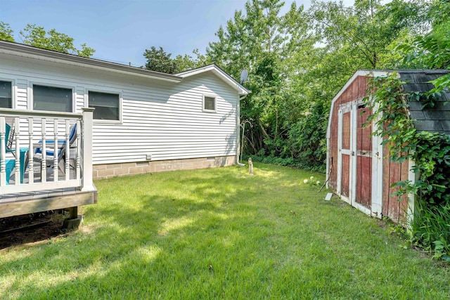 11 S 9th St, Del Haven, NJ 08251 - view of grassy yard with a shed and a wooden deck