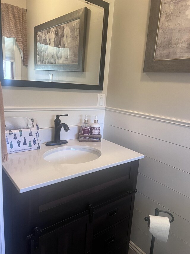 407 Elmwood Ave, Marmora, NJ 08223 - bathroom with vanity and wooden walls