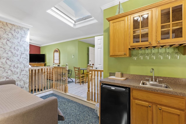 127 Myrtle Ave, West Cape May, NJ 08204 - indoor wet bar featuring dishwashing machine and crown molding