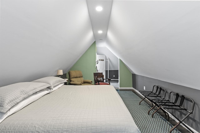 127 Myrtle Ave, West Cape May, NJ 08204 - bedroom with recessed lighting, carpet, and vaulted ceiling