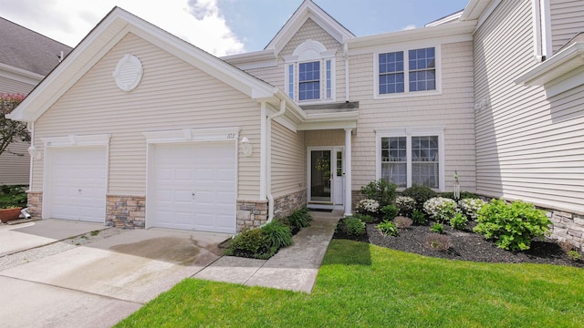 view of front of property featuring a garage