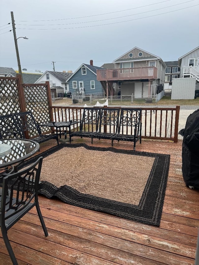 deck featuring a residential view