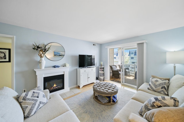 1607 Ocean Dr Unit E, Avalon, NJ 08202 - living room with a glass covered fireplace