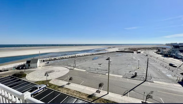 exterior space with a view of the beach and a water view