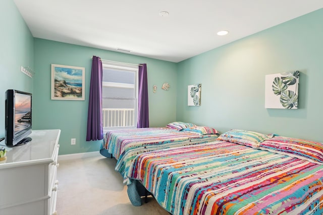 415 E Heather Rd Unit 202, Wildwood Crest, NJ 08260 - bedroom featuring carpet, baseboards, and recessed lighting