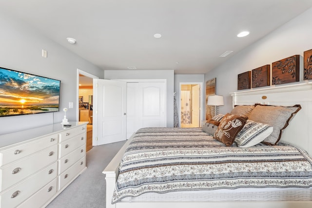 415 E Heather Rd Unit 202, Wildwood Crest, NJ 08260 - bedroom featuring a closet, carpet, and recessed lighting