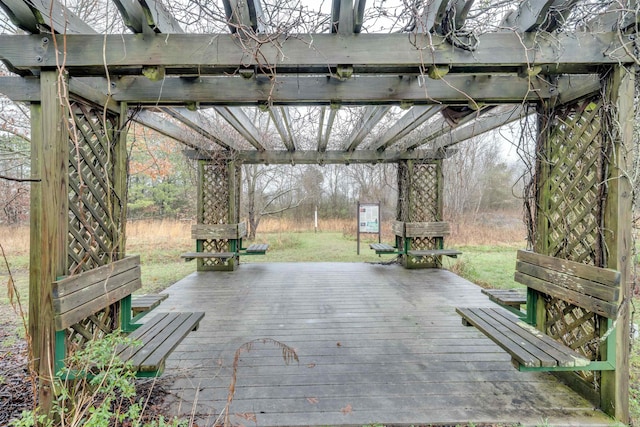 deck with a pergola