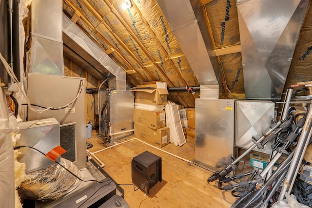 view of unfinished attic