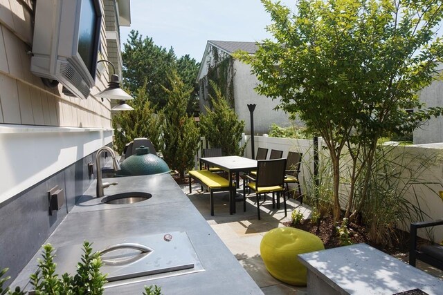 view of patio with sink