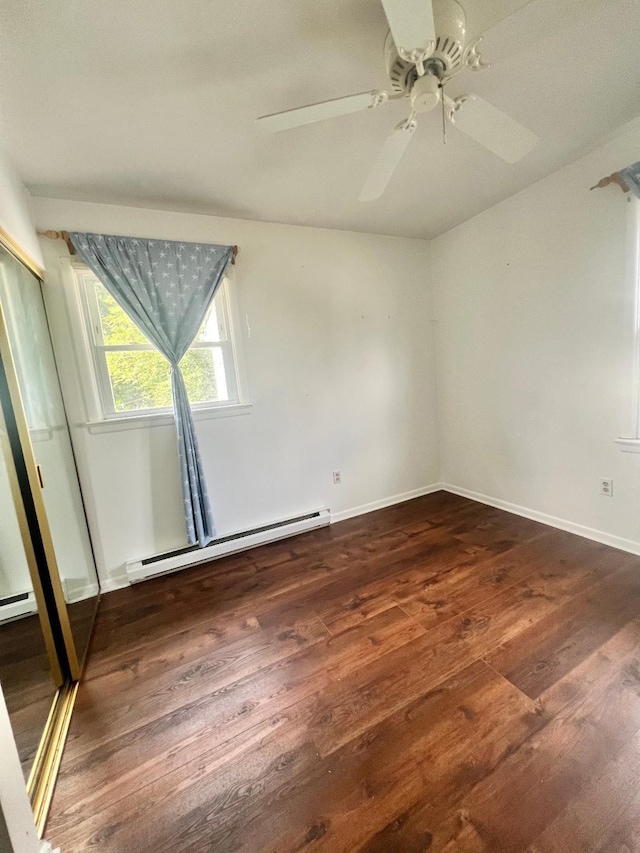 106 Cedardale Ave, Villas, NJ 08251 - unfurnished room with baseboard heating, wood finished floors, and a ceiling fan