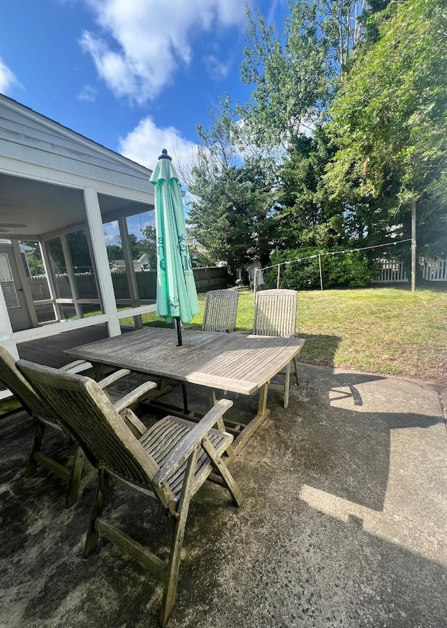 106 Cedardale Ave, Villas, NJ 08251 - view of patio / terrace with outdoor dining space and a sunroom