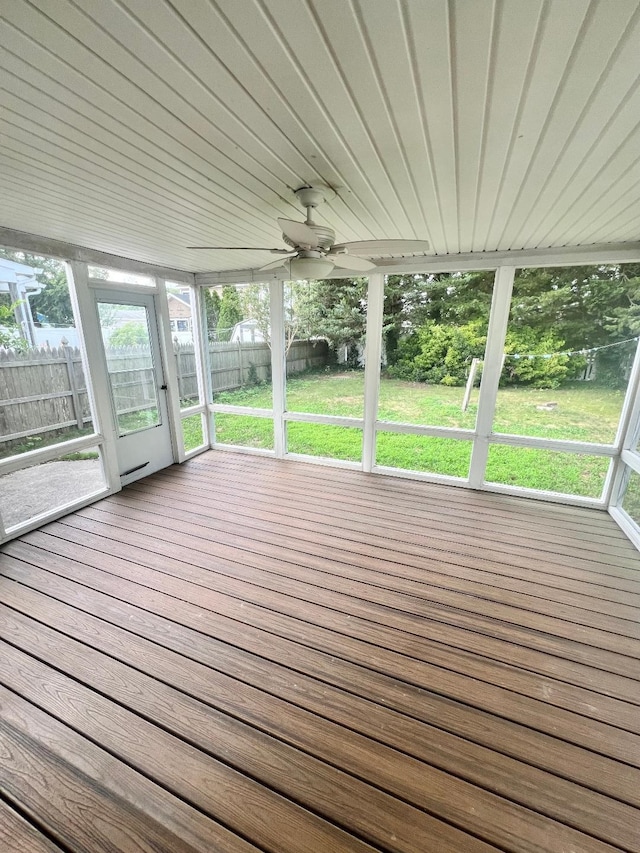 106 Cedardale Ave, Villas, NJ 08251 - unfurnished sunroom featuring ceiling fan