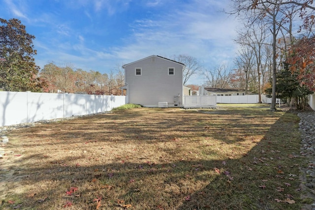 exterior space featuring a fenced backyard