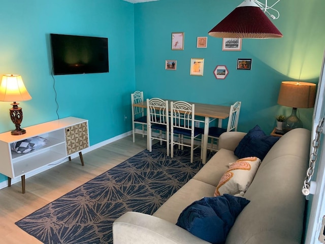 living room with wood-type flooring