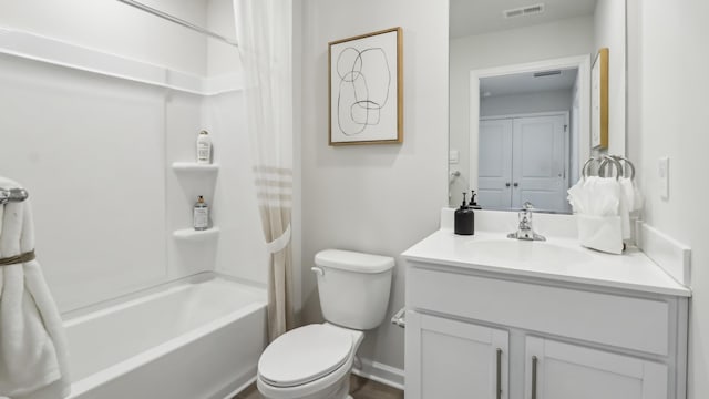 212 Bentz Ave, Villas, NJ 08251 - full bathroom with vanity, toilet, shower / tub combo, and baseboards