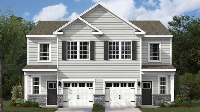 212 Bentz Ave, Villas, NJ 08251 - traditional-style house featuring an attached garage, stone siding, and driveway
