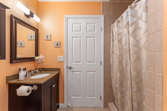 25 N 12th St, Del Haven, NJ 08251 - full bathroom with vanity, a tile shower, and tile patterned flooring