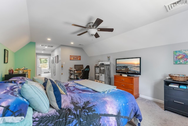 25 N 12th St, Del Haven, NJ 08251 - bedroom featuring lofted ceiling, carpet flooring, baseboards, and ceiling fan