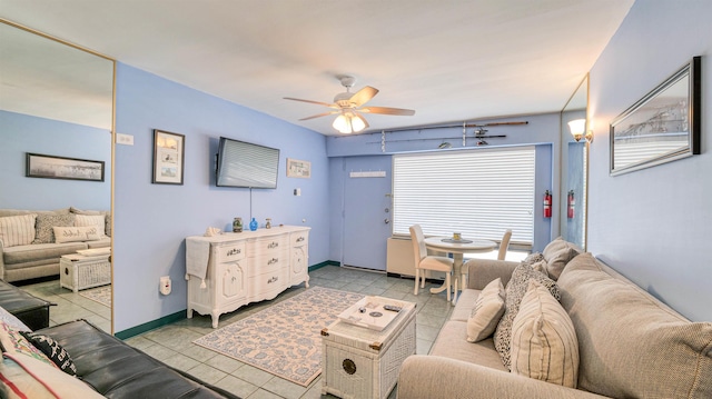 108 S Montpelier Ave Unit 211, Atlantic City, NJ 08401 - living room with ceiling fan and light tile patterned floors
