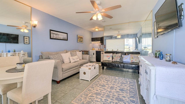 108 S Montpelier Ave Unit 211, Atlantic City, NJ 08401 - tiled living area featuring ceiling fan