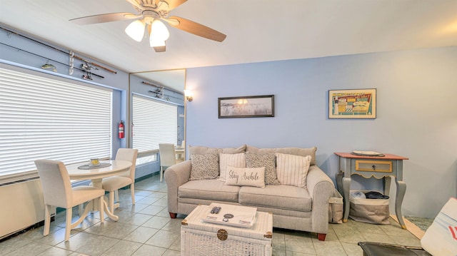 108 S Montpelier Ave Unit 211, Atlantic City, NJ 08401 - living area with light tile patterned flooring and ceiling fan