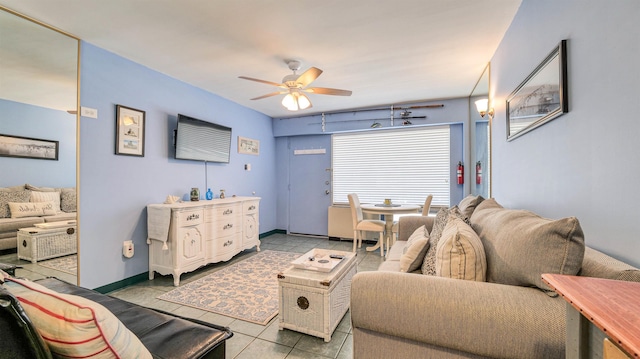 108 S Montpelier Ave Unit 211, Atlantic City, NJ 08401 - living room featuring ceiling fan and tile patterned floors