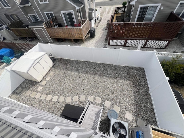 exterior view of a fenced backyard