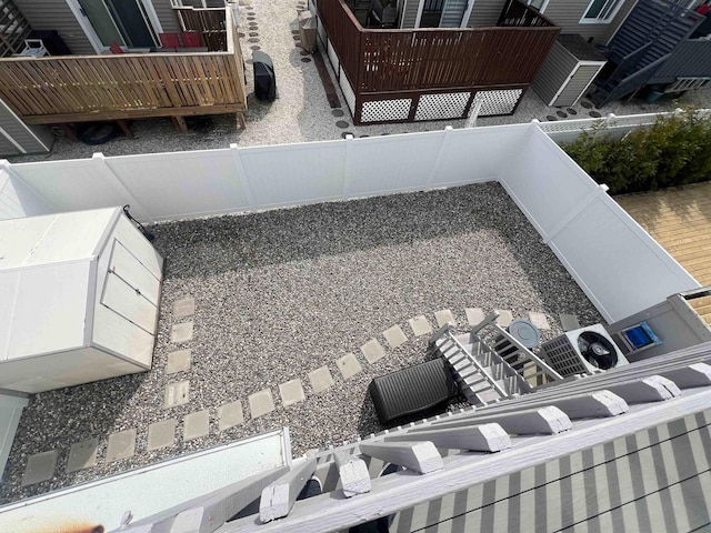 exterior view of a fenced backyard