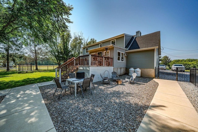 1731 Rte 47, Eldora, NJ 08270 - back of property featuring stairs, a chimney, and a patio area