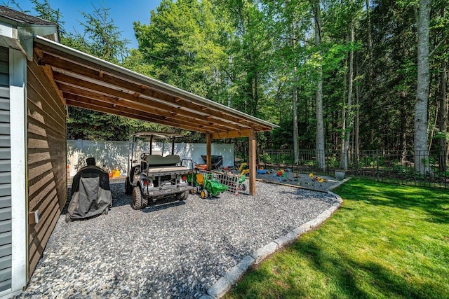 1731 Rte 47, Eldora, NJ 08270 - view of parking with a carport and a fenced backyard