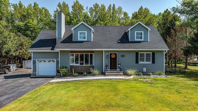 1731 Rte 47, Eldora, NJ 08270 - cape cod-style house with an attached garage, driveway, a chimney, and roof with shingles