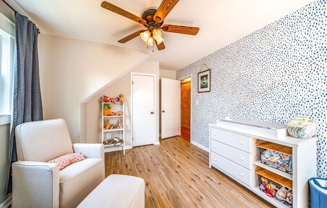1731 Rte 47, Eldora, NJ 08270 - sitting room featuring a ceiling fan and light wood-style floors