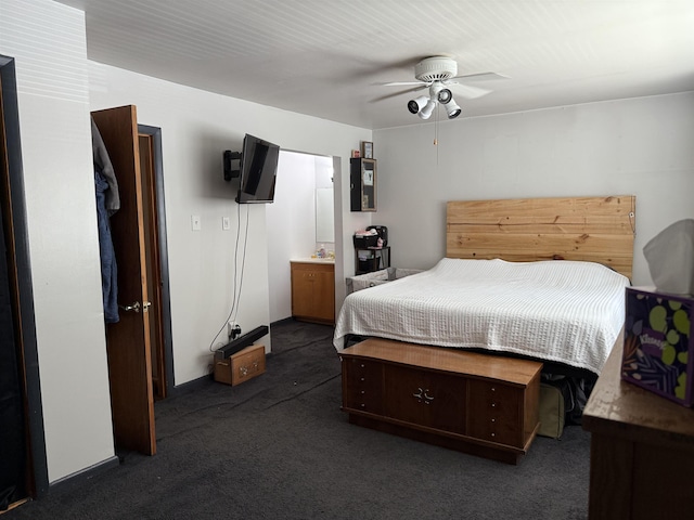 1964 E Oak Rd, Vineland, NJ 08360 - bedroom featuring dark colored carpet and ceiling fan